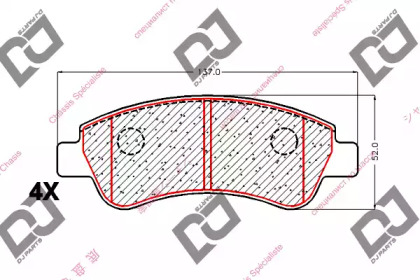 Комплект тормозных колодок BP1972 DJ PARTS